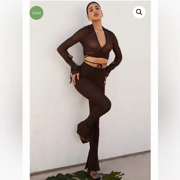 House of CB Mistress Rocks Calm Cocoa Mesh Set (Brown) Size XS - Picture 4 of 5